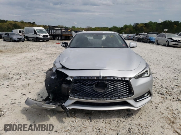 2020 Infiniti Q60 Luxe with VIN JN1EV7EKXLM340167, listed as a Copart auction lot 46643473 with 28,966 mi miles and . Bid and sale history available at carsss.com. Image 5.