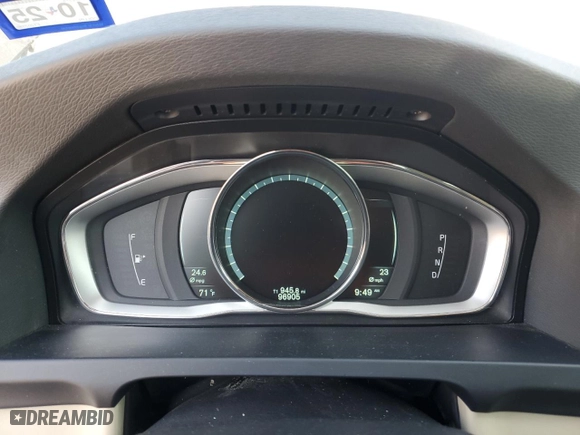 2015 Volvo V60 T5 Drive-E Premier with VIN YV140MEBXF1207382, listed as a Copart auction lot 75951574 with 96,905 mi miles and Salvage Title. Bid and sale history available at carsss.com. Image 9.