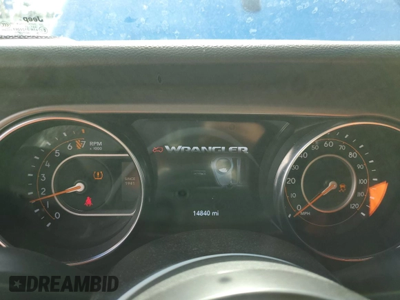 2022 Jeep Wrangler Sport S with VIN 1C4HJXAGXNW271320, listed as a Copart auction lot 63570705 with 14,840 mi miles and Salvage title. Bid and sale history available at DreamBid. Image 9.