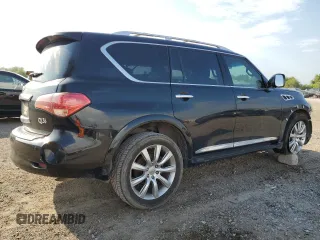 2012 Infiniti QX56 8-passenger with VIN JN8AZ2ND0C9715849, listed as a Copart auction lot 76386714 with 215,768 mi miles and Salvage Title. Bid and sale history available at carsss.com. Image 3.