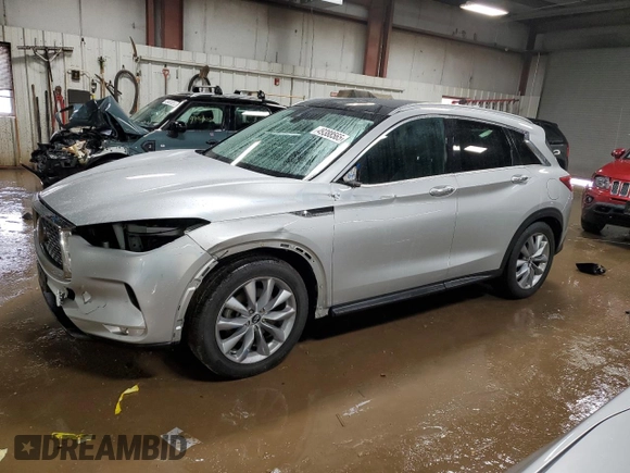 2019 Infiniti QX50 Essential with VIN 3PCAJ5M37KF128971, listed as a Copart auction lot 49388565 with 74,931 mi miles and Salvage Title. Bid and sale history available at DreamBid. Image 1.