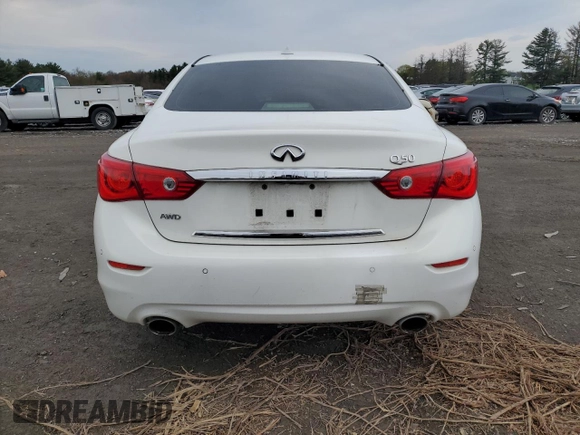 2015 Infiniti Q50 Premium with VIN JN1BV7AR1FM394225, listed as a Copart auction lot 52984735 with 128,305 mi miles and Salvage Title. Bid and sale history available at carsss.com. Image 6.