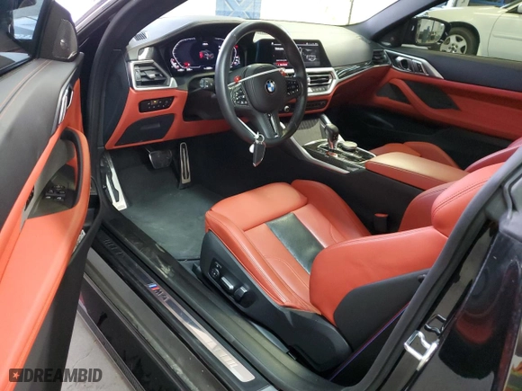 2023 BMW M4 Competition xDrive with VIN WBS43AZ09PCM46747, listed as a Copart auction lot 42452635 with NaN miles and Salvage Title. Bid and sale history available at carsss.com. Image 8.