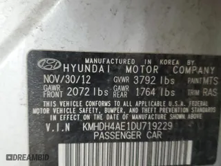2013 Hyundai Elantra Limited with VIN KMHDH4AE1DU719229, listed as a Copart auction lot 51616375 with 120,855 mi miles and Clean Title. Bid and sale history available at carsss.com. Image 12.