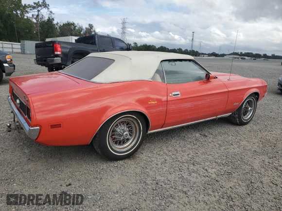 1972 Ford Mustang с VIN 2F03F214245, выставлен на аукционе Copart как лот 77535234 с пробегом 77 547 миль миль и Списание • Salvage title. История ставок и продаж доступна на DreamBid. Изображение 3.