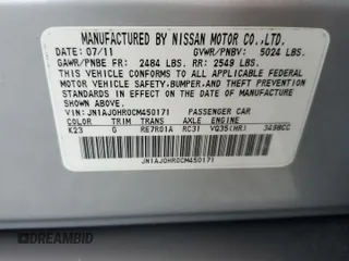 2012 Infiniti EX Journey with VIN JN1AJ0HR0CM450171, listed as a Copart auction lot 54605235 with 90,576 mi miles and Salvage Title. Bid and sale history available at DreamBid. Image 13.