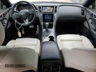2021 Infiniti Q50 Red Sport 400 with VIN JN1FV7DR2MM880827, listed as a Copart auction lot 52089525 with 38,718 mi miles and Salvage title. Bid and sale history available at DreamBid. Image 8.