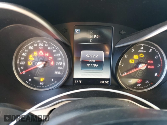 2016 Mercedes-Benz C 300 with VIN 55SWF4JB1GU132386, listed as a Copart auction lot 56716635 with 121,186 mi miles and Salvage title. Bid and sale history available at DreamBid. Image 9.