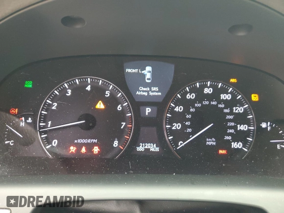 2012 Lexus LS 460 with VIN JTHCL5EFXC5013357, listed as a Copart auction lot 58386915 with 212,034 mi miles and Salvage title. Bid and sale history available at DreamBid. Image 9.