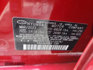 2023 Genesis G70 2.0T with VIN KMTG34TA5PU124741, listed as a Copart auction lot 75401224 with 0 mi miles and Non Repairable. Bid and sale history available at carsss.com. Image 13.
