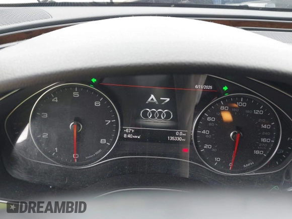 2013 Audi A7 Premium Plus with VIN WAUYGAFC7DN101757, listed as a IAAI auction lot 42485884 with 135,330 mi miles and . Bid and sale history available at DreamBid. Image 7.