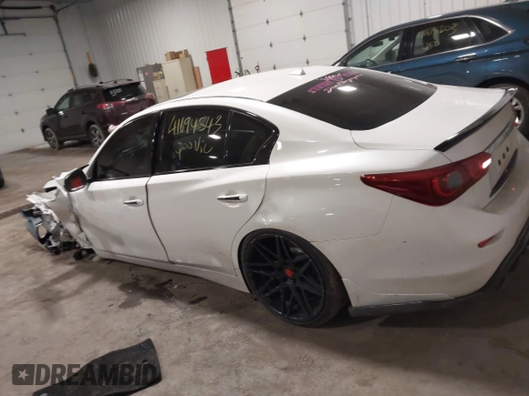2017 Infiniti Q50 2.0t with VIN JN1CV7AR3HM681900, listed as a IAAI auction lot 41694543 with 158,028 mi miles. Bid and sale history available at carsss.com. Image 14.