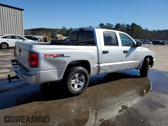 2007 Dodge Dakota SLT with VIN 1D7HW48K17S256649, listed as a Copart auction lot 45737475 with 138,835 mi miles and Salvage Title. Bid and sale history available at carsss.com. Image 3.