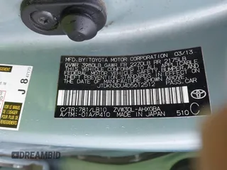 2013 Toyota Prius One with VIN JTDKN3DU4D5612512, listed as a IAAI auction lot 42184227 with 277,597 mi miles and . Bid and sale history available at DreamBid. Image 9.