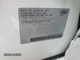 2021 Audi Q3 Premium with VIN WA1AUCF39M1133071, listed as a Copart auction lot 53138115 with 21,639 mi miles and Salvage Title. Bid and sale history available at carsss.com. Image 13.