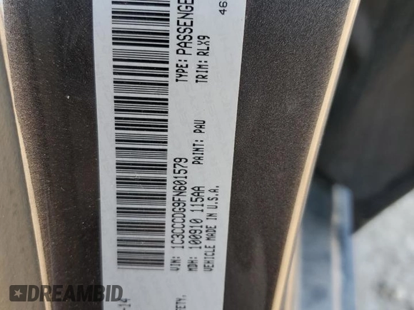 2015 Chrysler 200 S with VIN 1C3CCCDG9FN601579, listed as a Copart auction lot 55183085 with 119,010 mi miles and Clean Title. Bid and sale history available at carsss.com. Image 12.