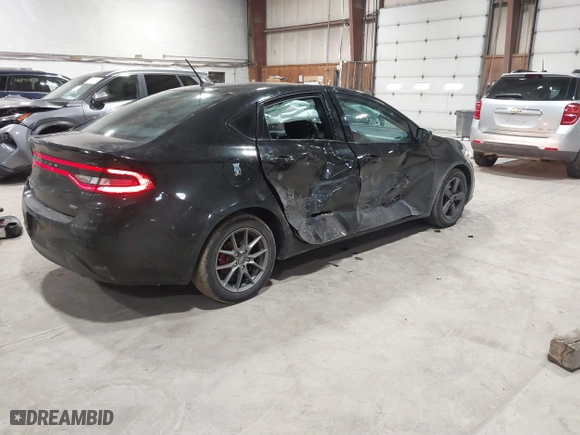 2016 Dodge Dart SXT with VIN 1C3CDFBB3GD529355, listed as a IAAI auction lot 41673363 with 172,900 mi miles. Bid and sale history available at carsss.com. Image 4.
