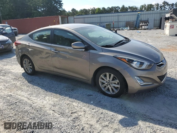 2015 Hyundai Elantra SE with VIN 5NPDH4AE2FH592573, listed as a Copart auction lot 59092025 with 62,870 mi miles and Salvage title. Bid and sale history available at DreamBid. Image 4.