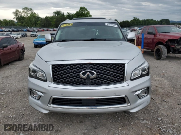 2016 Infiniti QX80 with VIN JN8AZ2NF5G9613664, listed as a Copart auction lot 56059585 with 152,309 mi miles and Salvage title. Bid and sale history available at DreamBid. Image 5.