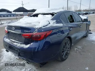 2021 Infiniti Q50 Red Sport 400 with VIN JN1FV7DR4MM880313, listed as a IAAI auction lot 41317967 with Not Provided miles and . Bid and sale history available at carsss.com. Image 4.