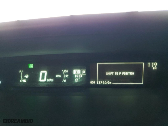 2012 Toyota Prius One with VIN JTDKN3DU9C1503209, listed as a Copart auction lot 51541735 with 137,639 mi miles and Clean Title. Bid and sale history available at carsss.com. Image 9.