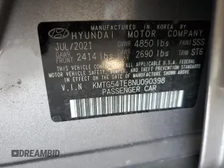 2022 Genesis G70 3.3T z VIN KMTG54TE8NU090398, wystawiony jako Copart lot #55102905 z przebiegiem 30 960 mil mil oraz Szkody całkowita. Historia ofert i sprzedaży dostępna na DreamBid. Obrazek 12.