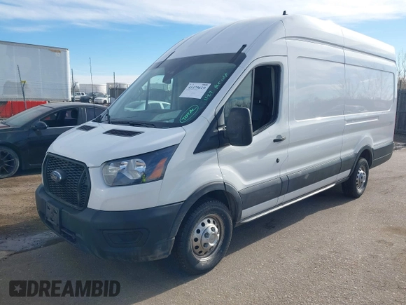 2023 Ford Transit Cargo with VIN 1FTBR3U80PKA41338, listed as a IAAI auction lot 41479619 with 62,136 mi miles and . Bid and sale history available at DreamBid. Image 2.