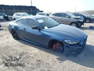 2021 BMW 4 Series M440i xDrive with VIN WBA13AR04MCF74495, listed as a IAAI auction lot 41782539 with 46,789 mi miles and . Bid and sale history available at DreamBid. Image 1.
