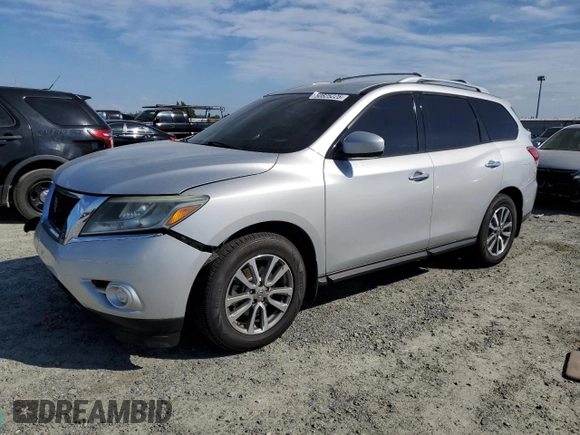 2014 Nissan Pathfinder Platinum with VIN 5N1AR2MM0EC619184, listed as a Copart auction lot 50825225 with 78,287 mi miles and Salvage Title. Bid and sale history available at carsss.com. Image 1.