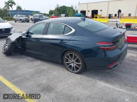 2025 Genesis G70 2.5T with VIN KMTG34SC0SU153835, listed as a IAAI auction lot 42586687 with 17,312 mi miles and . Bid and sale history available at DreamBid. Image 3.