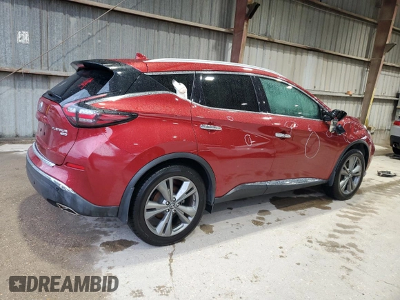 2019 Nissan Murano SL with VIN 5N1AZ2MS9KN130362, listed as a Copart auction lot 51169965 with 70,562 mi miles and Salvage Title. Bid and sale history available at DreamBid. Image 3.