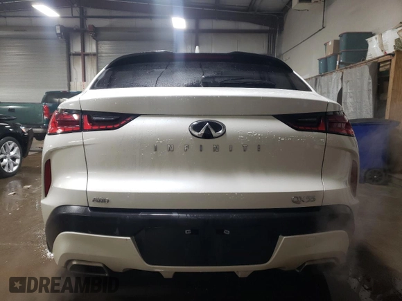 2023 Infiniti QX55 Essential with VIN 3PCAJ5KR1PF101909, listed as a Copart auction lot 44934165 with 24,219 mi miles and Salvage title. Bid and sale history available at DreamBid. Image 6.