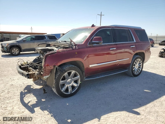 2017 Cadillac Escalade Luxury with VIN 1GYS4BKJ5HR182696, listed as a Copart auction lot 47000395 with 96,540 mi miles and Salvage Title. Bid and sale history available at carsss.com. Image 1.
