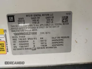 2014 GMC Acadia SLT z VIN 1GKKRRKD3EJ219690, wystawiony jako IAAI lot #42221261 z przebiegiem 103 675 mil mil oraz . Historia ofert i sprzedaży dostępna na DreamBid. Obrazek 9.