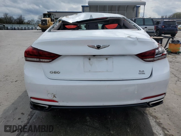 2017 Genesis G80 3.8L with VIN KMHGN4JE5HU191688, listed as a Copart auction lot 51526025 with 109,842 mi miles and Salvage Title. Bid and sale history available at carsss.com. Image 6.