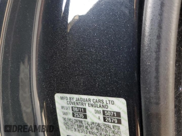 2012 Jaguar XF Portfolio with VIN SAJWA0HBXCLS24703, listed as a Copart auction lot 43380585 with 0 mi miles and Salvage Title. Bid and sale history available at carsss.com. Image 13.
