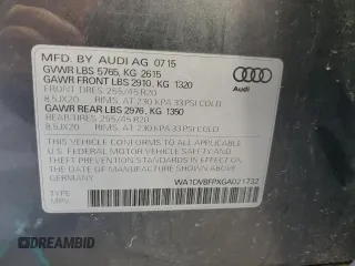 2016 Audi Q5 z VIN WA1DVBFPXGA021732, wystawiony jako Copart lot #76725344 z przebiegiem 110 859 mil mil oraz Nie do naprawy • Non repairable. Historia ofert i sprzedaży dostępna na DreamBid. Obrazek 13.