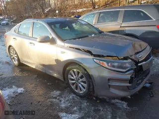 2016 Kia Optima LX with VIN 5XXGT4L39GG014281, listed as a IAAI auction lot 41367750 with 102,683 mi miles. Bid and sale history available at carsss.com. Image 1.