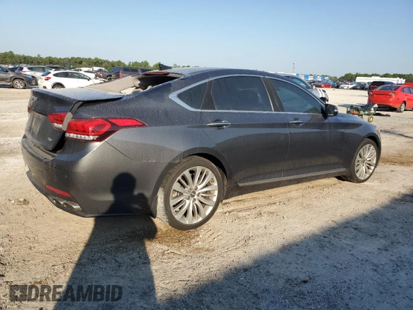 2017 Genesis G80 Ultimate with VIN KMHGN4JFXHU212334, listed as a Copart auction lot 75771284 with 78,779 mi miles and Salvage Title. Bid and sale history available at DreamBid. Image 3.