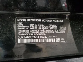 2021 BMW X5 xDrive45e with VIN 5UXTA6C02M9F45757, listed as a Copart auction lot 61991985 with 65,162 mi miles and Salvage title. Bid and sale history available at DreamBid. Image 13.