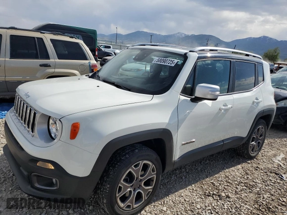 2017 Jeep Renegade Limited z VIN ZACCJBDBXHPG65785, wystawiony jako Copart lot #58090725 z przebiegiem 91 383 mil mil oraz Czysty tytuł • Clean title. Historia ofert i sprzedaży dostępna na DreamBid. Obrazek 1.