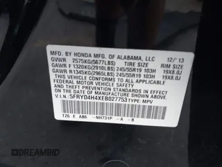 2014 Acura MDX Tech Pkg with VIN 5FRYD4H4XEB027753, listed as a IAAI auction lot 41131970 with 103,586 mi miles. Bid and sale history available at carsss.com. Image 9.