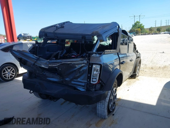 2024 Ford Bronco Big Bend with VIN 1FMDE7BHXRLB02931, listed as a IAAI auction lot 41797355 with 2,582 mi miles and . Bid and sale history available at DreamBid. Image 4.
