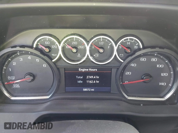 2020 Chevrolet Silverado 1500 LT with VIN 1GCRYDED1LZ274357, listed as a IAAI auction lot 41525824 with 58,572 mi miles. Bid and sale history available at carsss.com. Image 6.