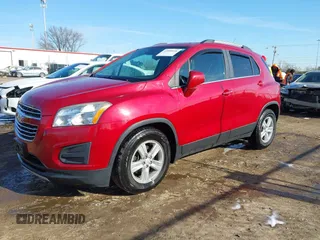 2015 Chevrolet Trax LT with VIN KL7CJLSB4FB110554, listed as a IAAI auction lot 42000016 with 125,959 mi miles. Bid and sale history available at carsss.com. Image 2.