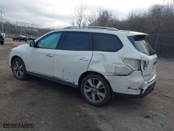 2014 Nissan Pathfinder Platinum with VIN 5N1AR2MN7EC690536, listed as a IAAI auction lot 41815660 with 161,754 mi miles. Bid and sale history available at carsss.com. Image 3.