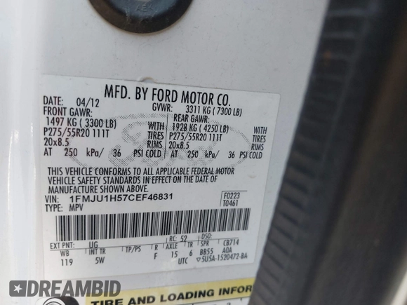 2012 Ford Expedition XLT с VIN 1FMJU1H57CEF46831, выставлен на аукционе IAAI как лот 42078155 с пробегом 232 254 миль миль и . История ставок и продаж доступна на DreamBid. Изображение 9.
