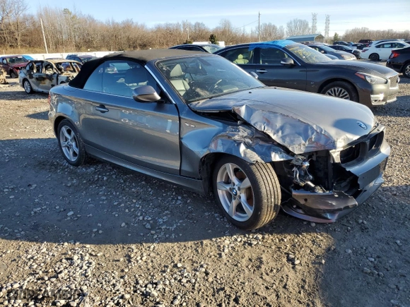 2012 BMW 1 Series 128i with VIN WBAUL7C58CVM82827, listed as a Copart auction lot 87487274 with 60,842 mi miles and Salvage Title. Bid and sale history available at carsss.com. Image 4.