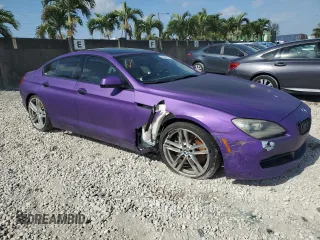 2013 BMW 6 Series 640i with VIN WBA6A0C58DDZ03250, listed as a Copart auction lot 52081974 with 146,345 mi miles and Salvage Title. Bid and sale history available at DreamBid. Image 4.