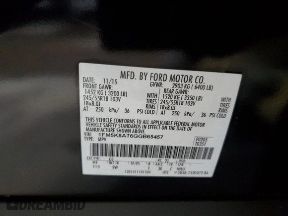 2016 Ford Police Interceptor Utility z VIN 1FM5K8AT6GGB65457, wystawiony jako Copart lot #48235605 z przebiegiem 104 513 mil mil oraz Szkoda całkowita • Salvage title. Historia ofert i sprzedaży dostępna na DreamBid. Obrazek 13.